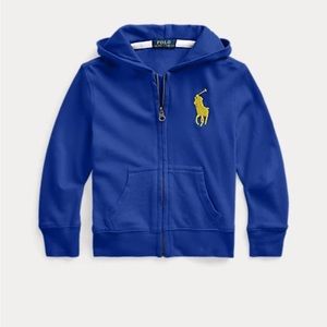 Polo Ralph Lauren Toddler Unisex Hoodie Full Zip Blue Sweatshirt Jacket New